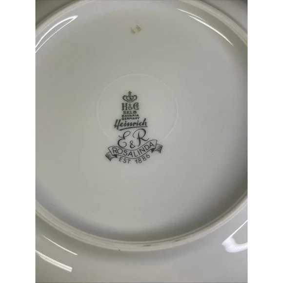 VINTAGE H & G (Heinrich) SELB BAVARIA - 8" Bowl Pink Flowers Dainty Tea Party - Picture 6 of 6